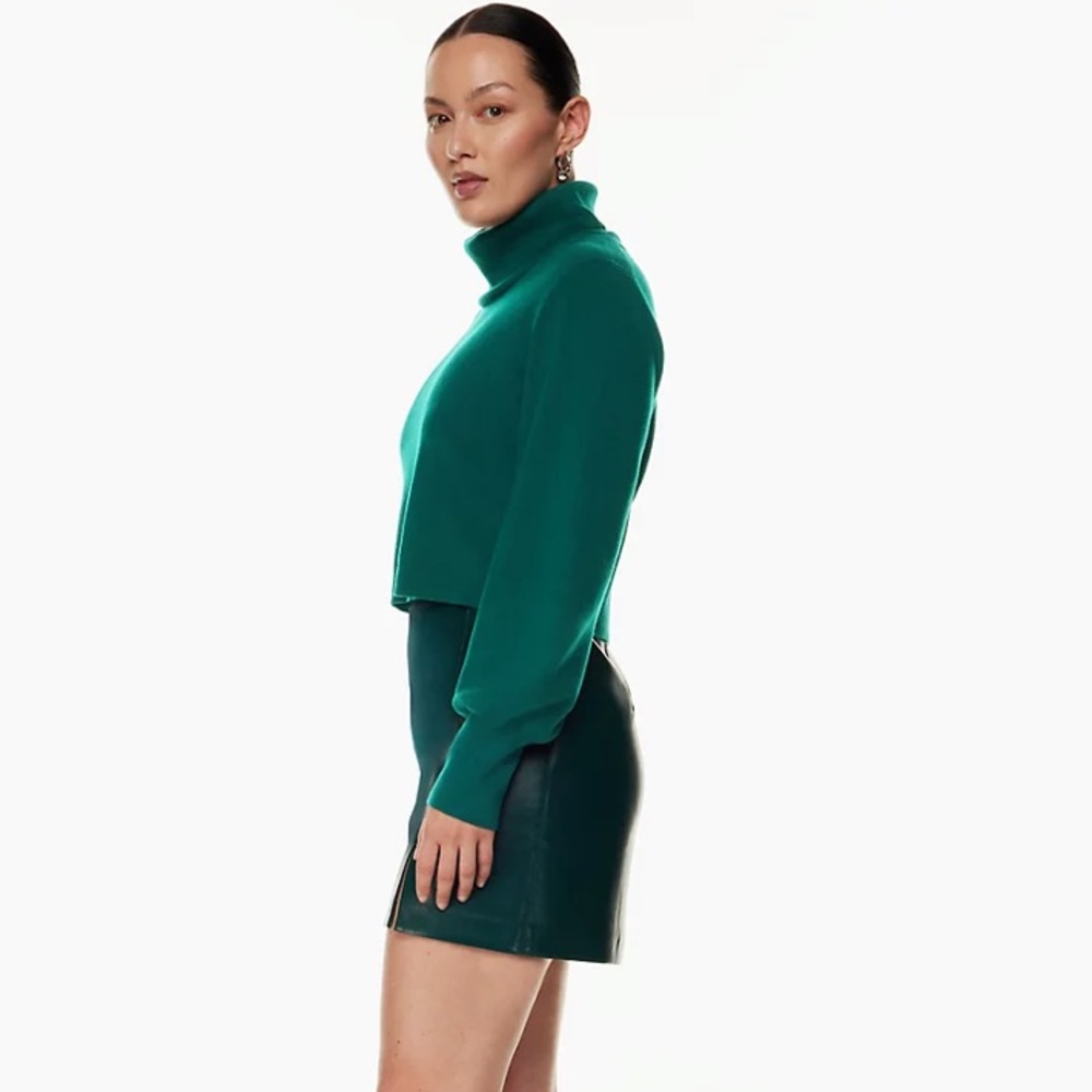 ❗️SOLD❗️Wilfred Green Long Sleeve Crop Turtleneck Rebecca  Sweater Size M - Picture 2 of 9
